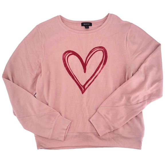 Wildfox NEW Women Size Medium Sketchy Heart Graphic Fleece Sweatshirt Pullover - Picture 8 of 8